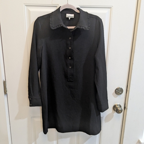 GANNI Crepe Mini Dress - Picture 3 of 5